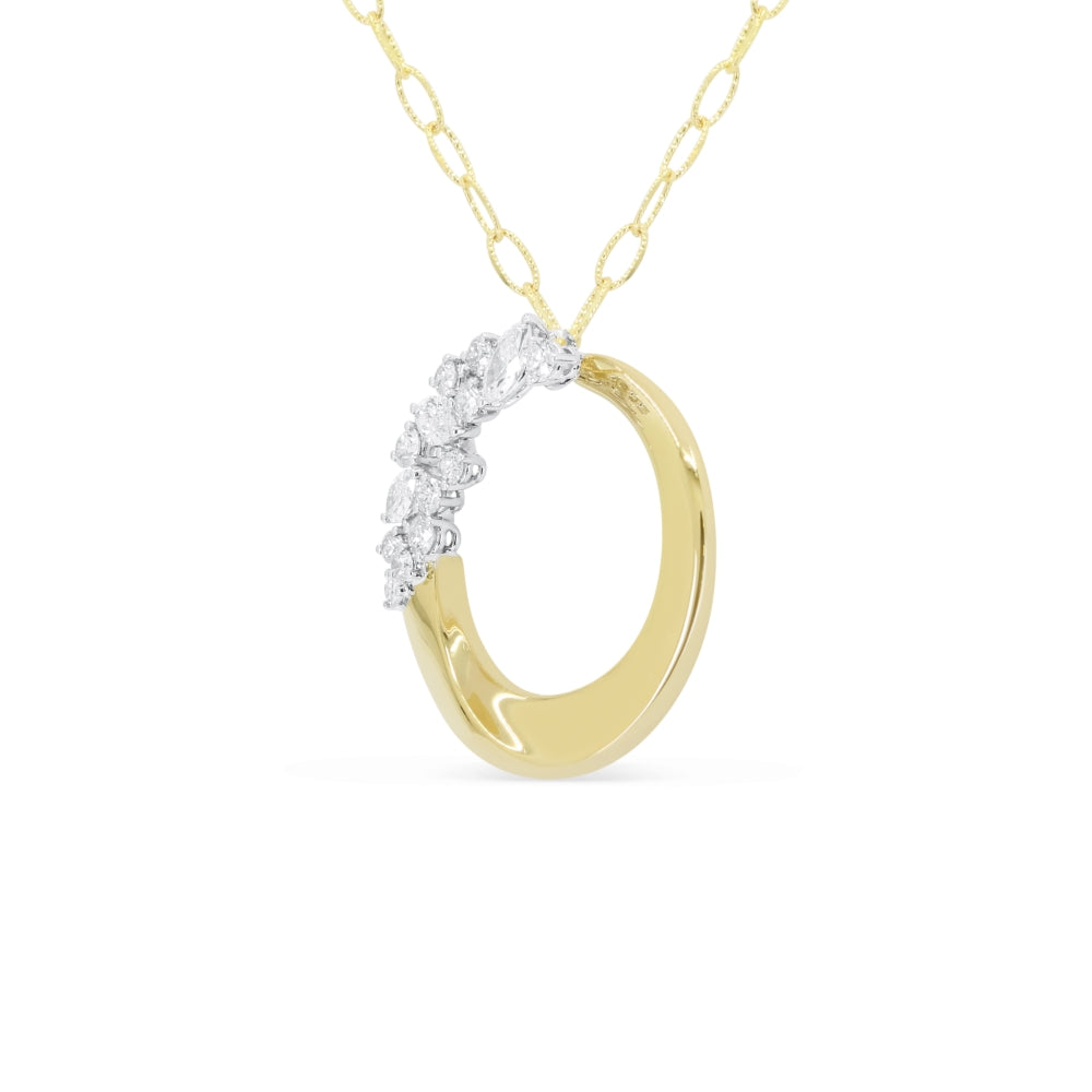Madison L 14K Two Tone Gold Diamond Pendant - style N2184WY - view 2