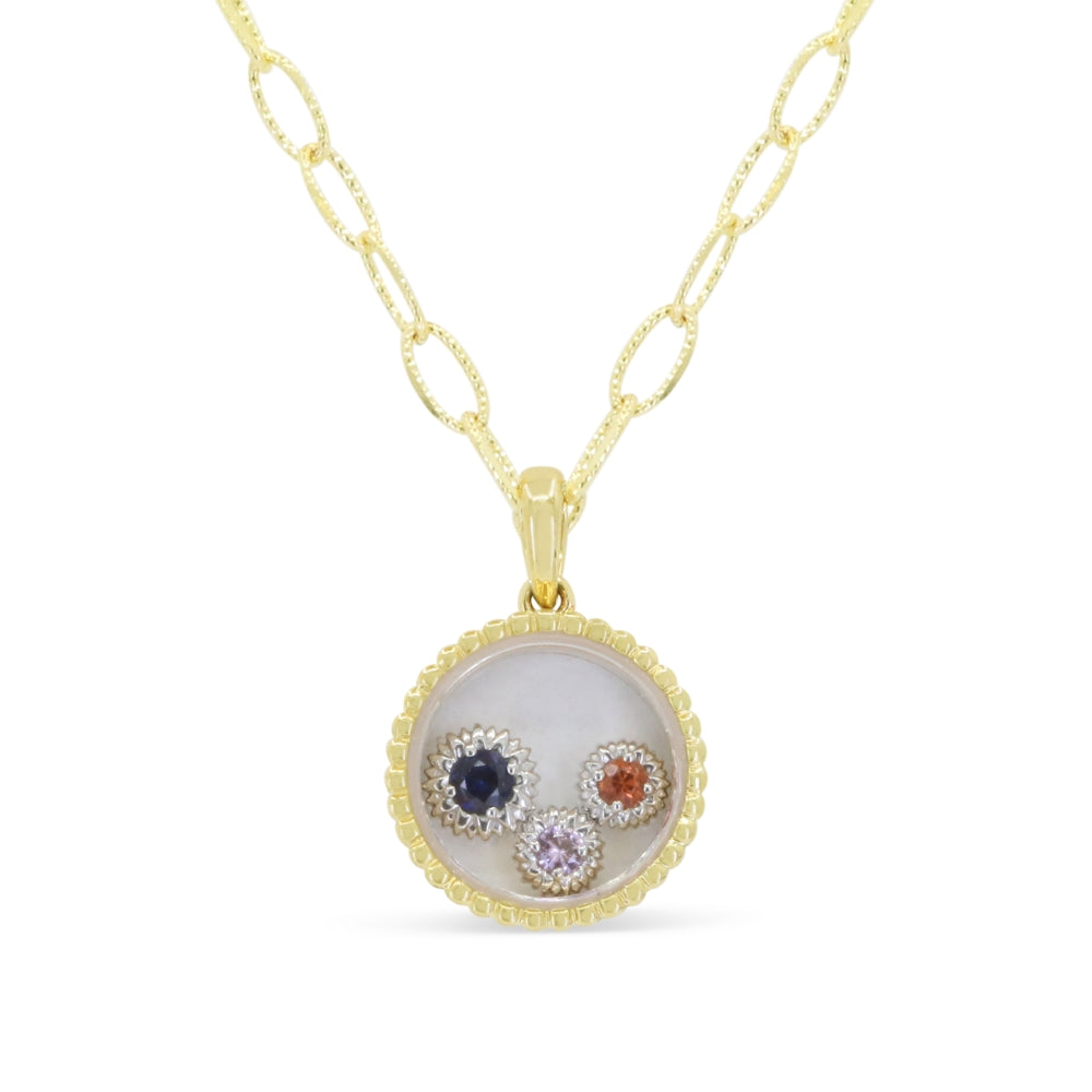 Madison L 14K Yellow Gold Multi Colored Sapphire Pendant - style N2189MCSY