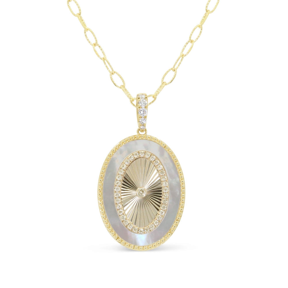 Madison L 14K Yellow Gold Mother of Pearl Pendant - style N2198MOPY