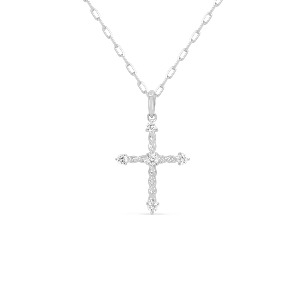 Madison L 14K White Gold Diamond Crucifix Cross Necklace - style N2200W