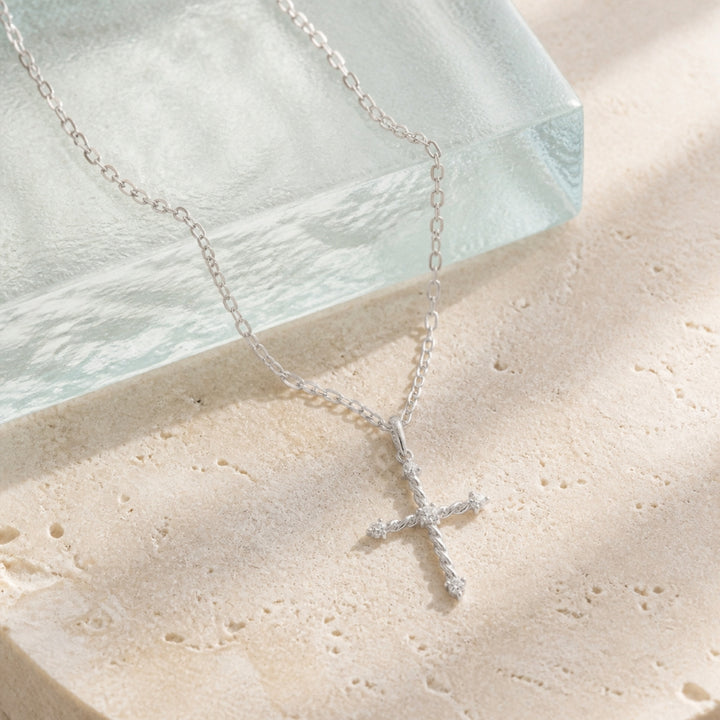 N2200 - 14K Gold Diamond Crucifix Cross Necklace