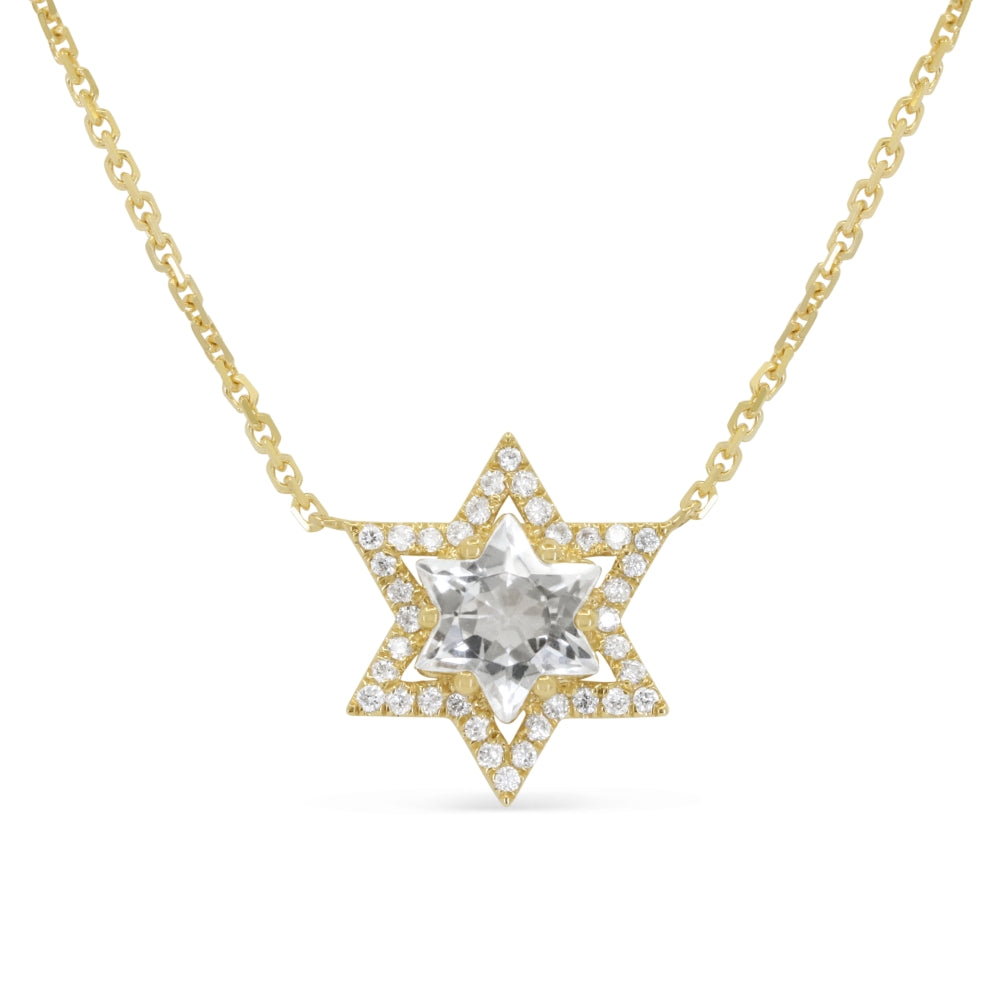 Madison L 14K Yellow Gold White Topaz Necklace - style N2205WTY