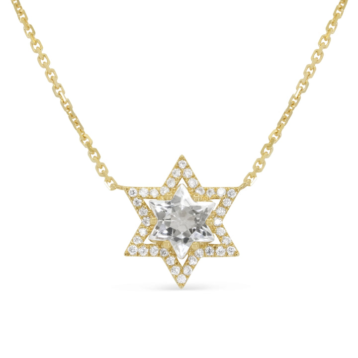 Madison L 14K Yellow Gold White Topaz Necklace - style N2205WTY