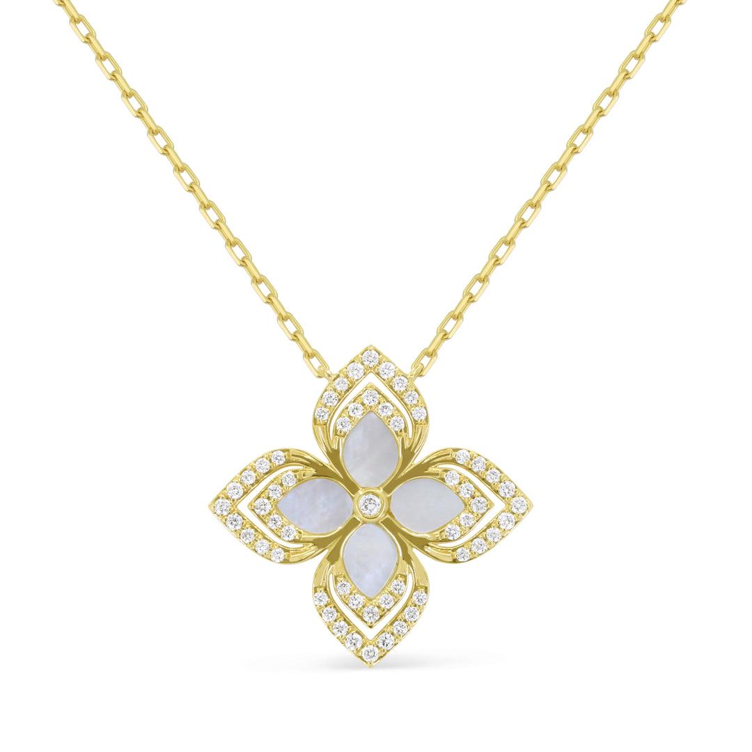 Madison L 14K Yellow Gold Mother of Pearl Necklace - style N2217MOPY