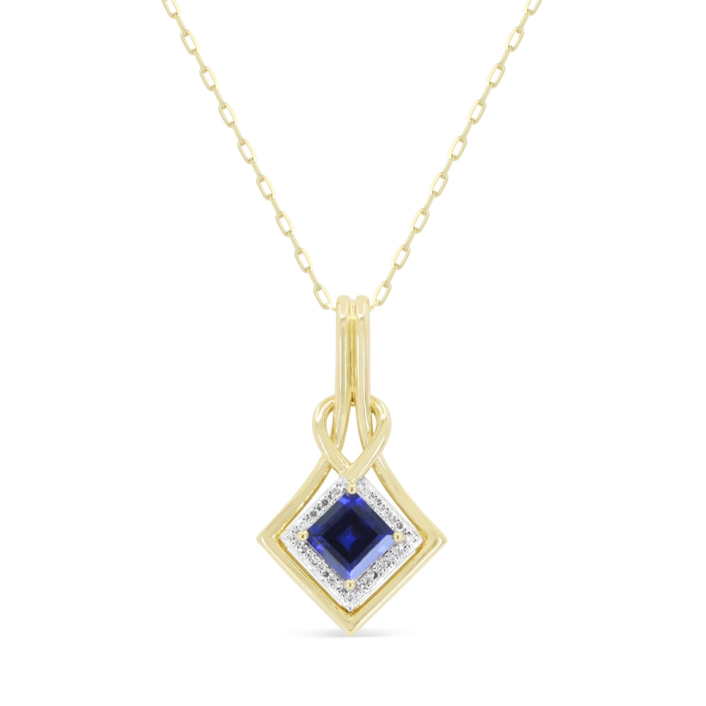 Madison L 14K Yellow Gold Created Sapphire Pendant - style N2220BCY