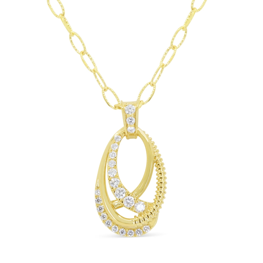 Madison L 14K Yellow Gold Diamond Pendant - style N2221Y