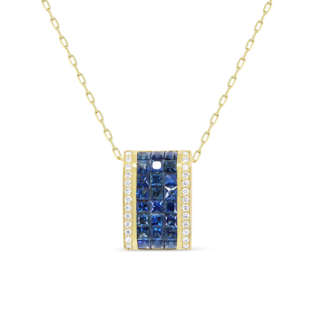 N2226 - 14K Yellow Gold Ruby & Sapphire Pendant