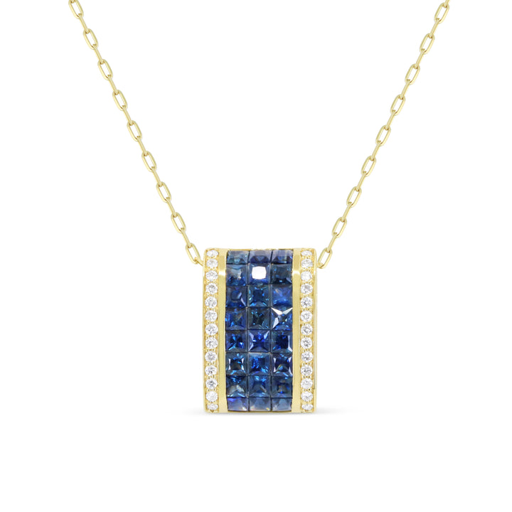 N2226 - 14K Yellow Gold Ruby & Sapphire Pendant
