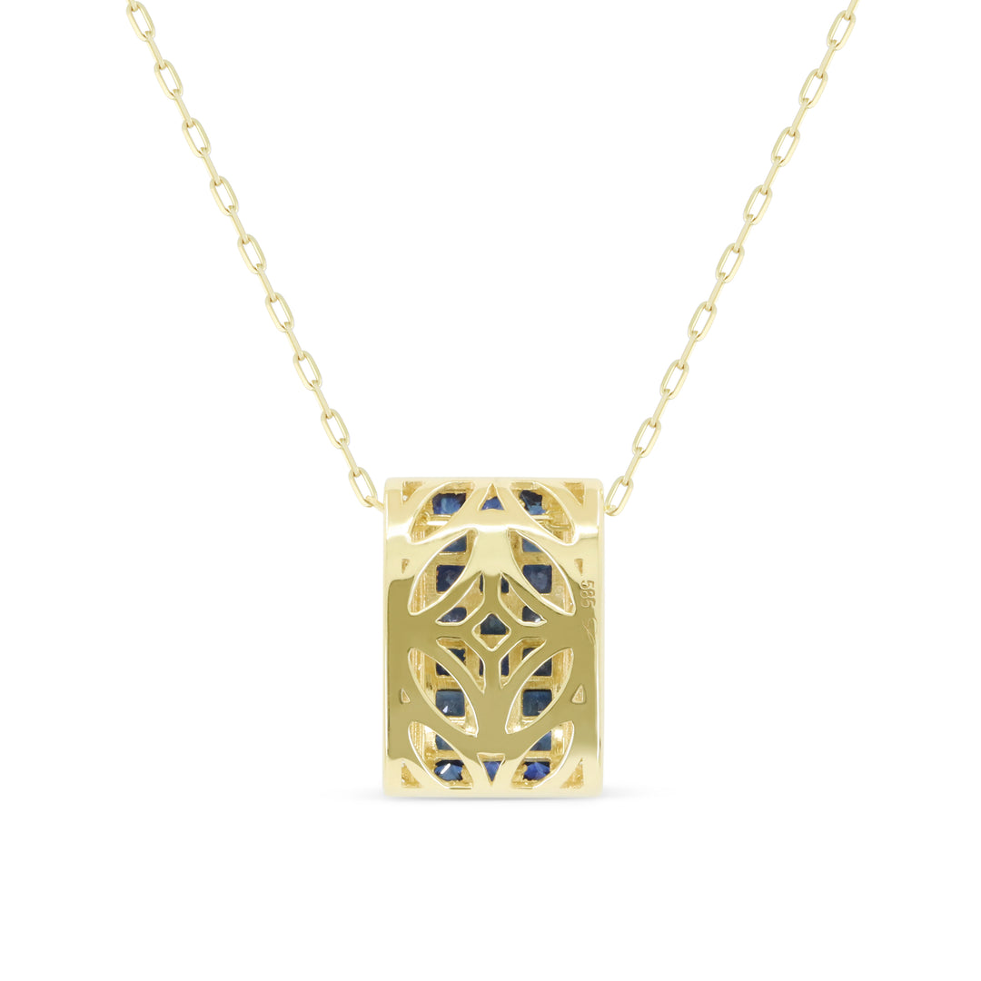 N2226 - 14K Yellow Gold Ruby & Sapphire Pendant