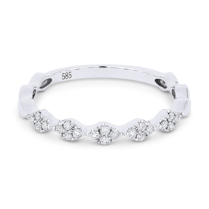 Beautiful Hand Crafted 14K White Gold White Diamond Milano Collection Ring