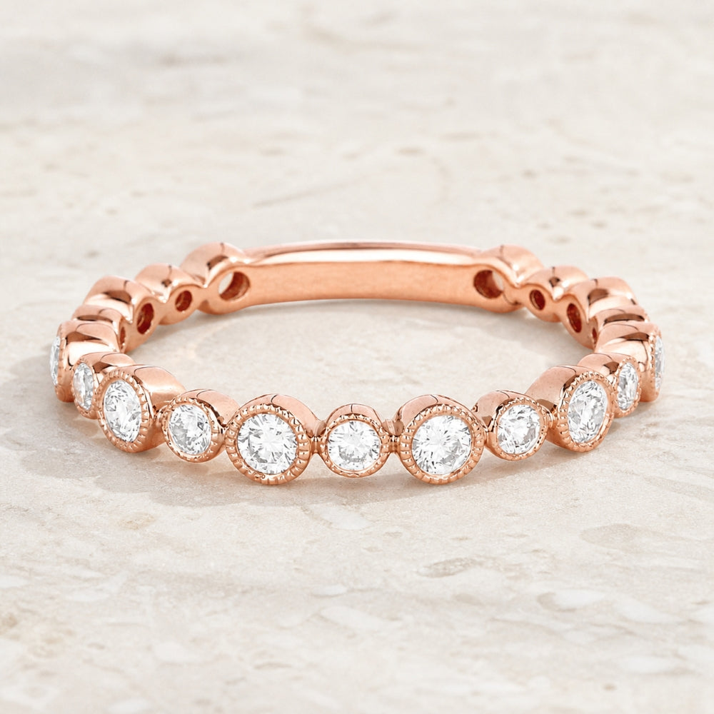 R1016 - 14K Gold Diamond Stackable Ring