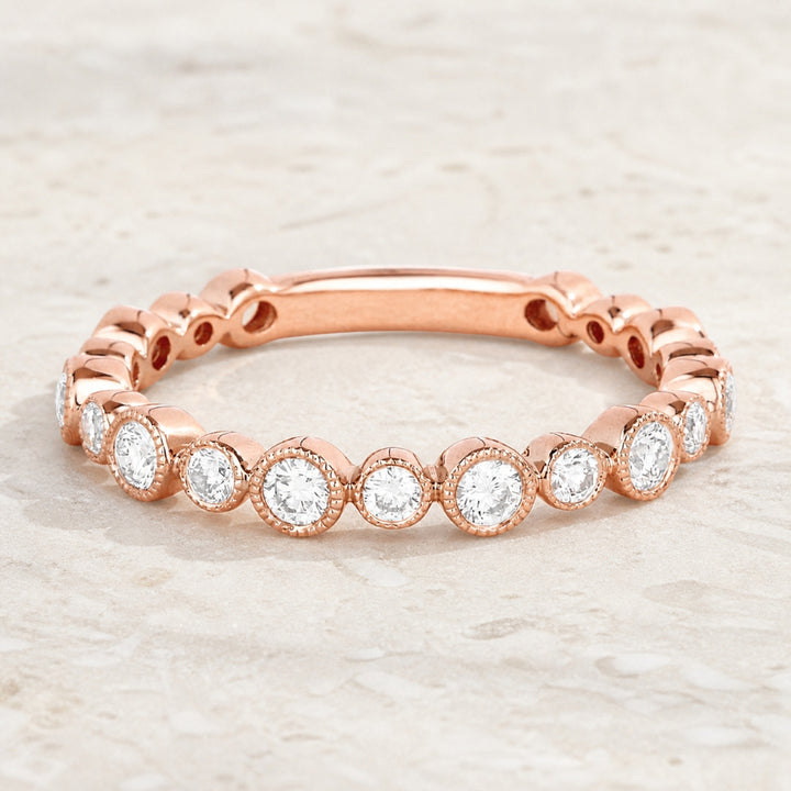 R1016 - 14K Gold Diamond Stackable Ring