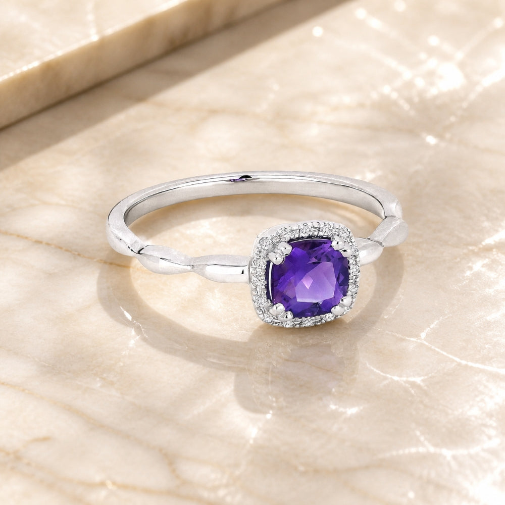 R1030 - 14K Gold Cushion Ring