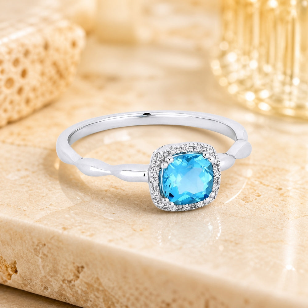 R1030 - 14K Gold Cushion Ring