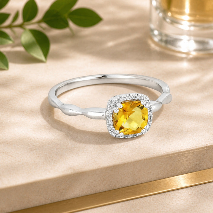 R1030 - 14K Gold Cushion Ring