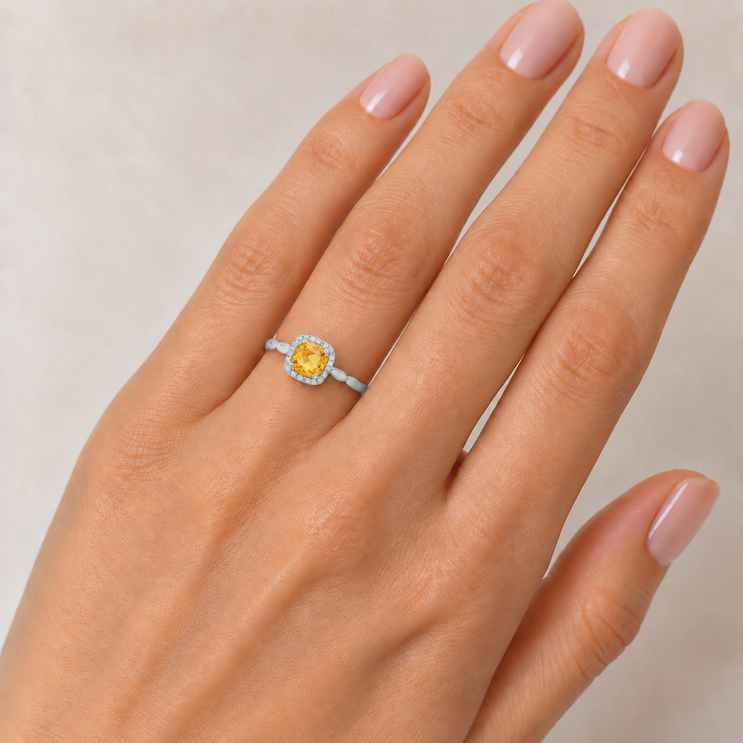 R1030 - 14K Gold Cushion Ring