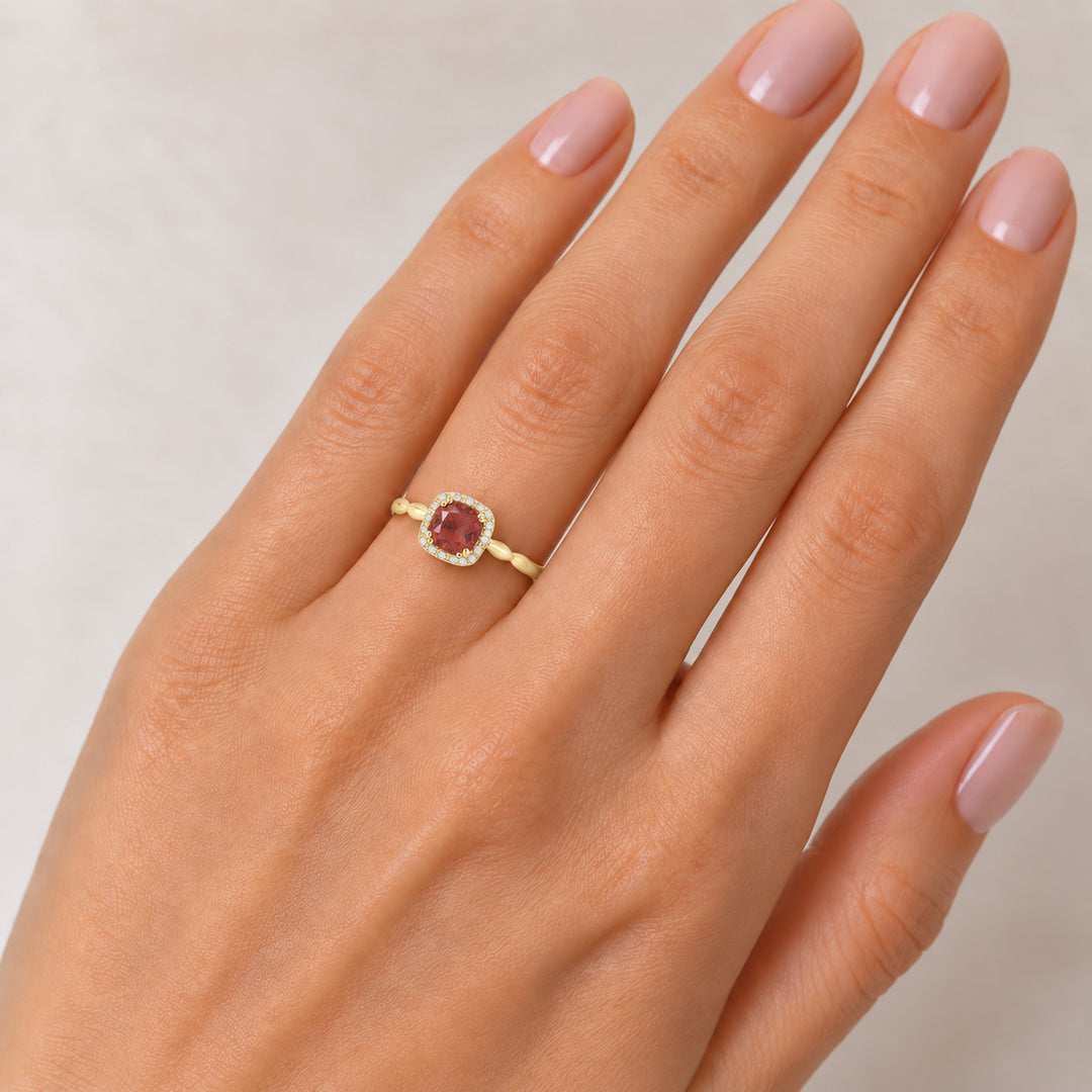 R1030 - 14K Gold Cushion Ring