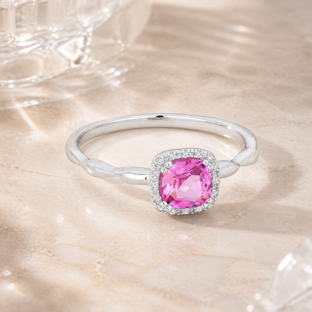 R1030 - 14K Gold Cushion Ring