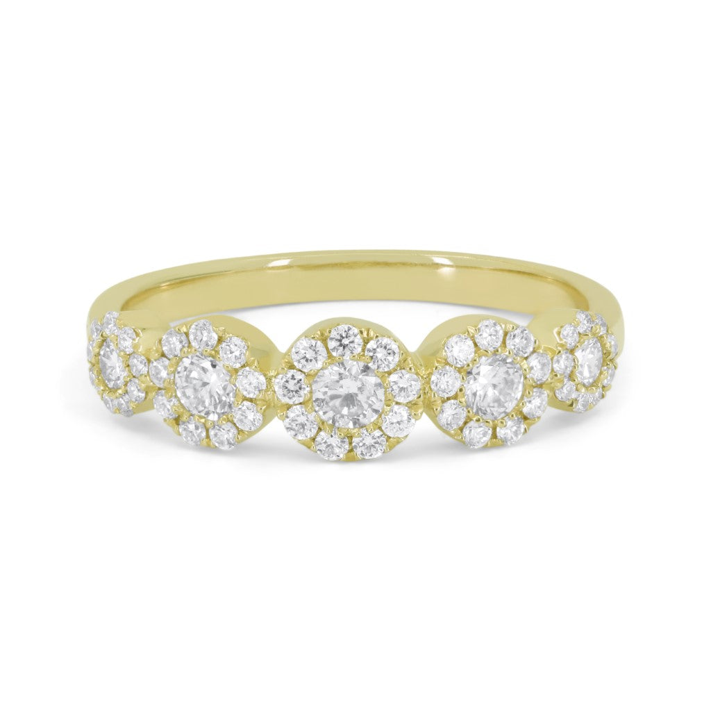 Beautiful Hand Crafted 14K Yellow Gold White Diamond Lumina Collection Ring