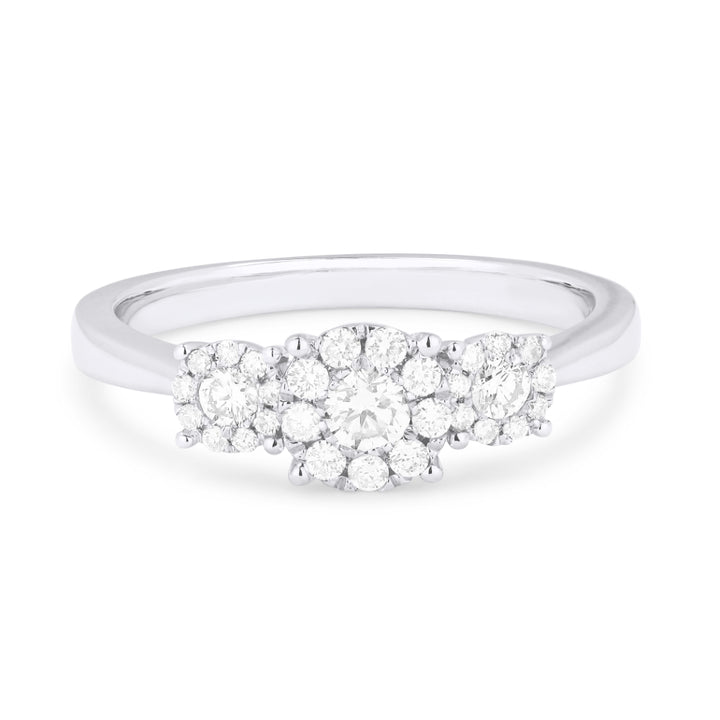 Madison L 14K White Gold Diamond Round Ring - style R1049W