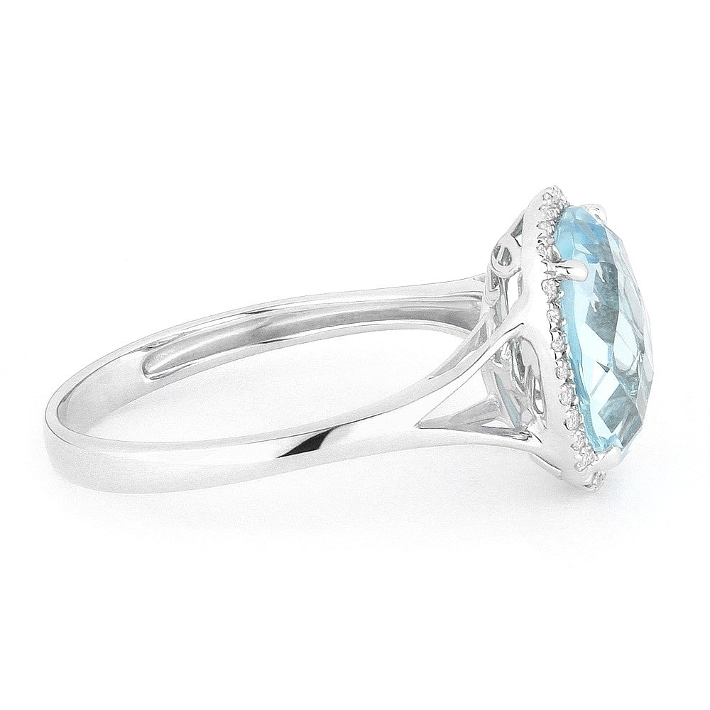 Madison L 14K White Gold Blue Topaz Oval Ring - style R1059BTW - view 2