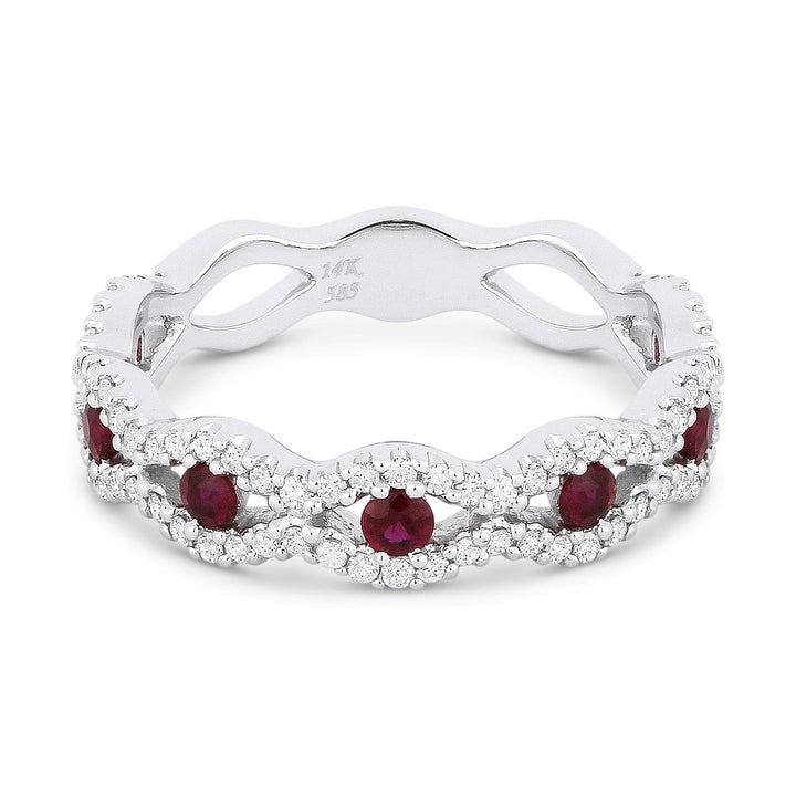 Madison L 14K White Gold Ruby Stackable Ring - style R1067RUW