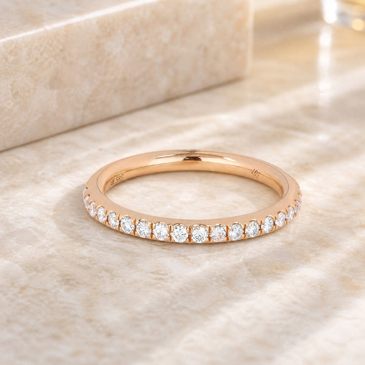 R1068 - 14K Gold Diamond Stackable Ring