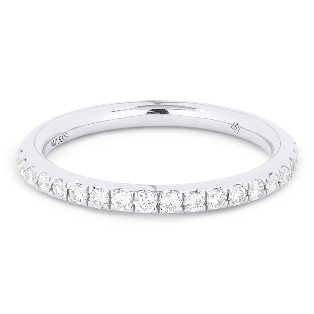 Beautiful Hand Crafted 14K White Gold White Diamond Milano Collection Ring