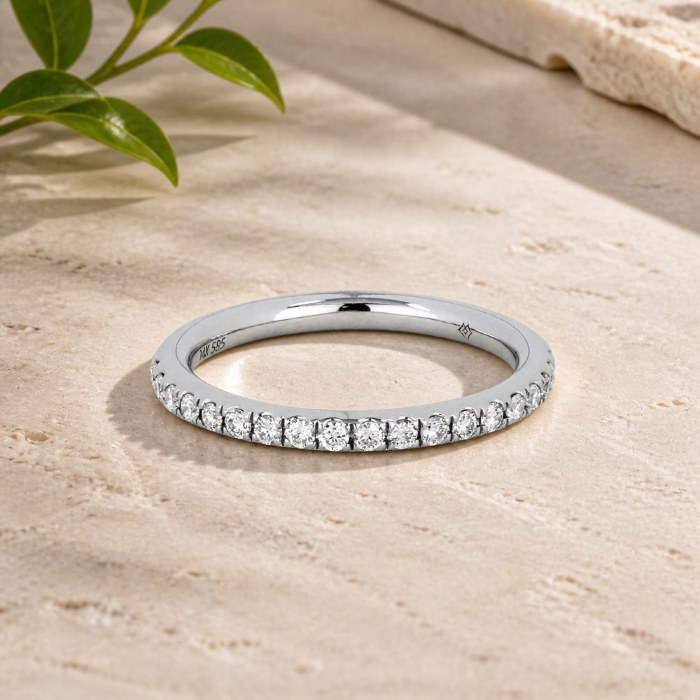 R1068 - 14K Gold Diamond Stackable Ring