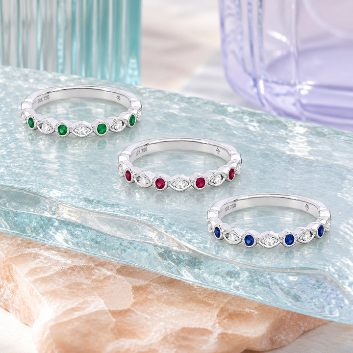 R1069 - 14K Gold Diamond Stackable Ring