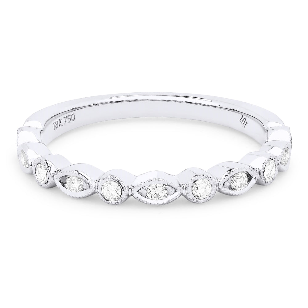 Beautiful Hand Crafted 14K White Gold White Diamond Arianna Collection Ring