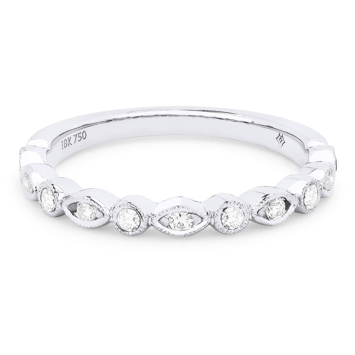 Beautiful Hand Crafted 14K White Gold White Diamond Arianna Collection Ring