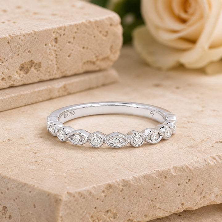 R1069 - 14K Gold Diamond Stackable Ring