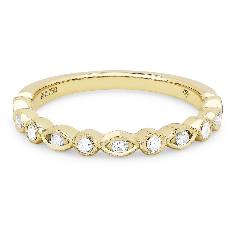 Beautiful Hand Crafted 14K Yellow Gold White Diamond Arianna Collection Ring