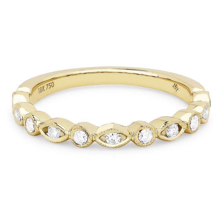 Beautiful Hand Crafted 14K Yellow Gold White Diamond Arianna Collection Ring