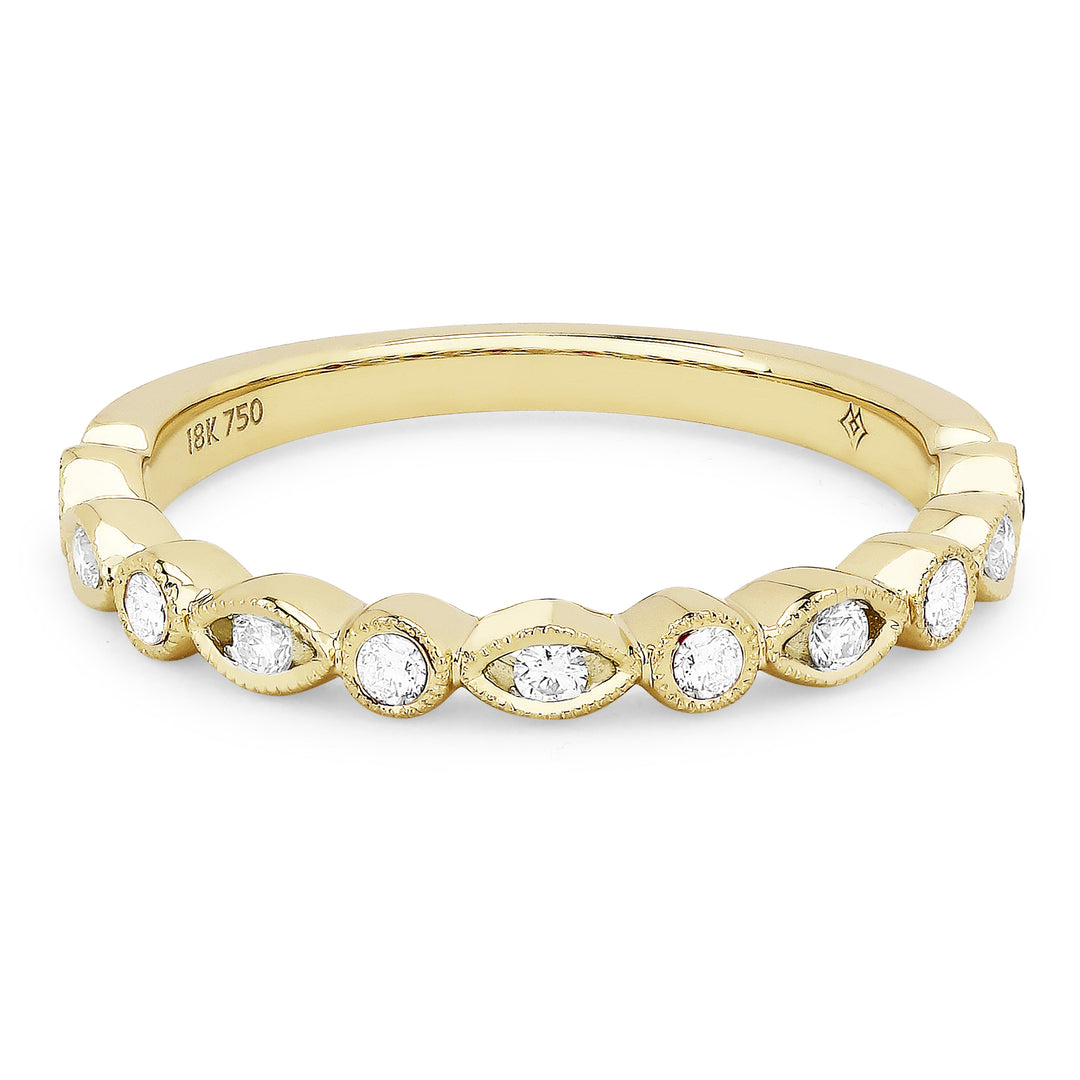 Beautiful Hand Crafted 14K Yellow Gold White Diamond Arianna Collection Ring