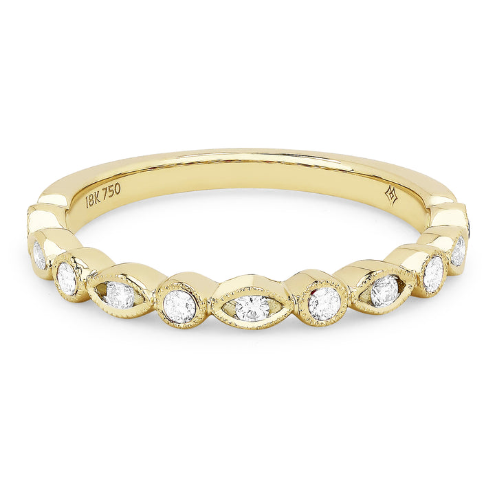 Beautiful Hand Crafted 14K Yellow Gold White Diamond Arianna Collection Ring