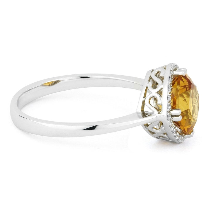 Madison L 14K White Gold Citrine Rectangle Ring - style R1071CTW - view 2