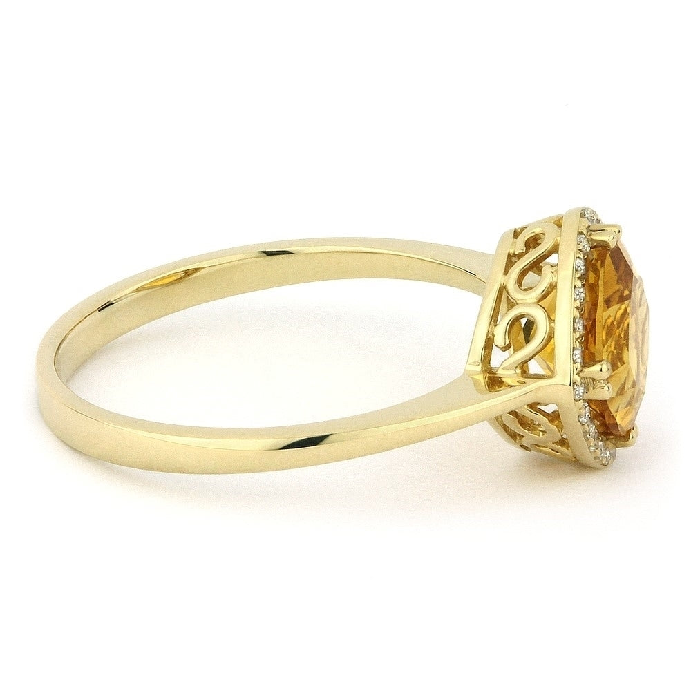 Madison L 14K Yellow Gold Citrine Rectangle Ring - style R1071CTY - view 2