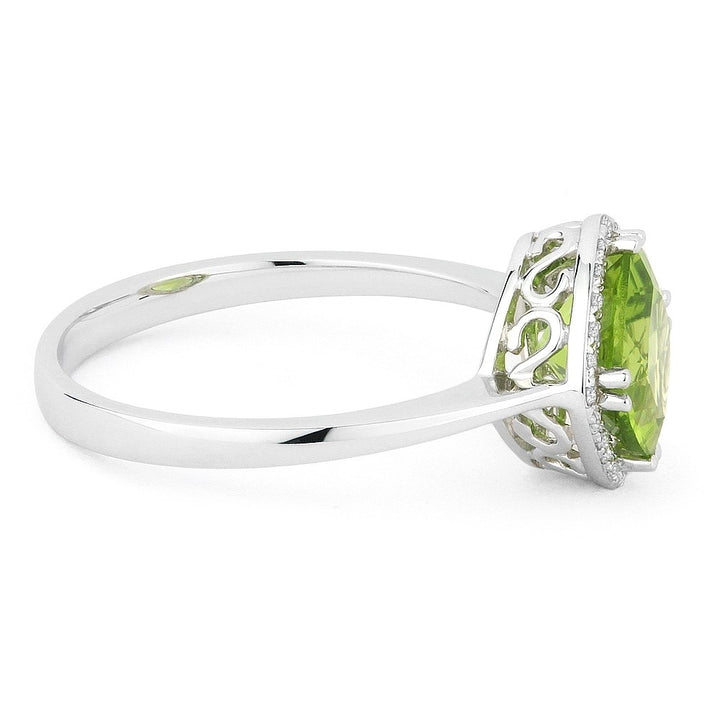 Madison L 14K White Gold Peridot Rectangle Ring - style R1071PRW - view 2