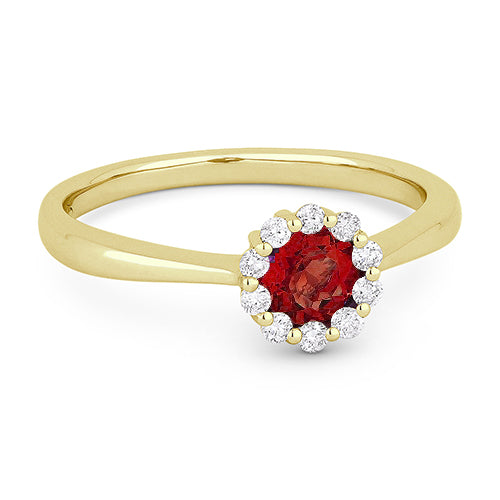Madison L 14K Yellow Gold Created Ruby Round Ring - style R1073RCY