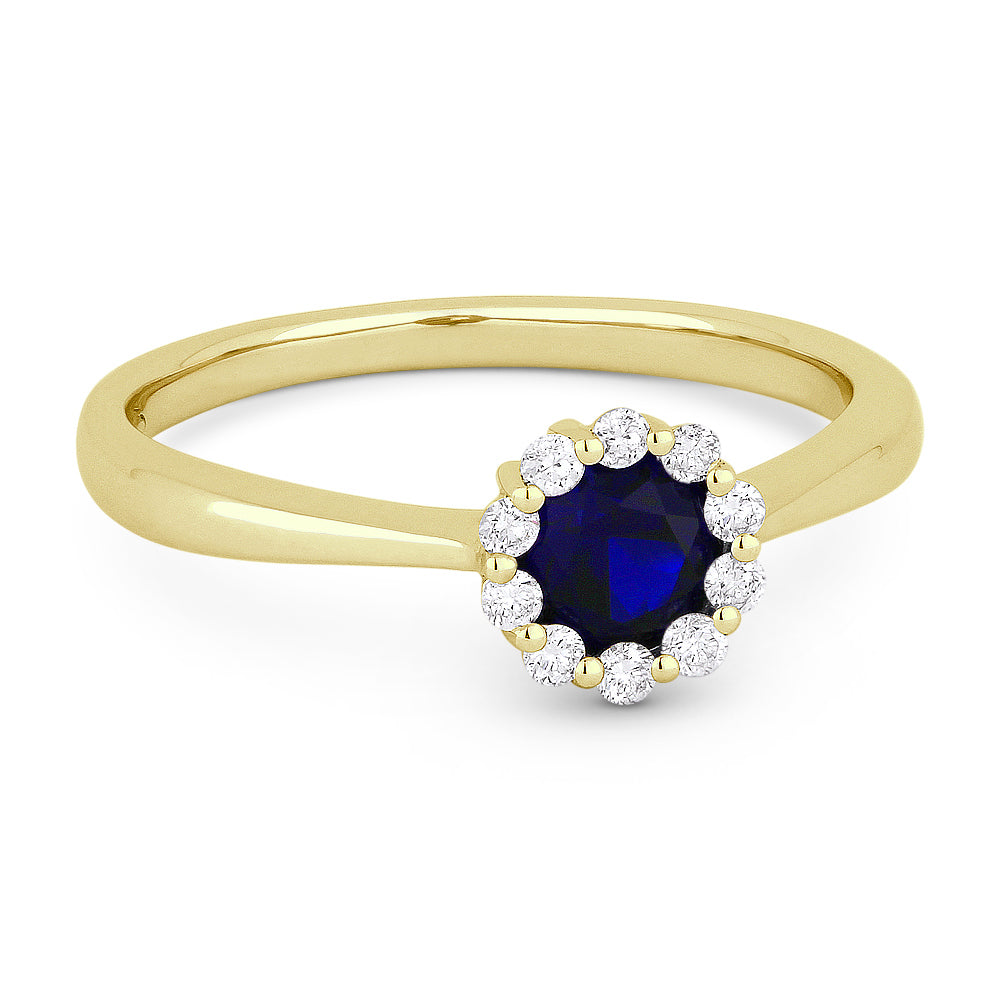 Madison L 14K Yellow Gold Sapphire Round Ring - style R1073SAY