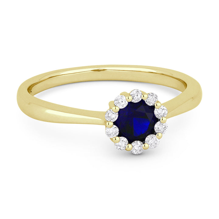 Madison L 14K Yellow Gold Sapphire Round Ring - style R1073SAY