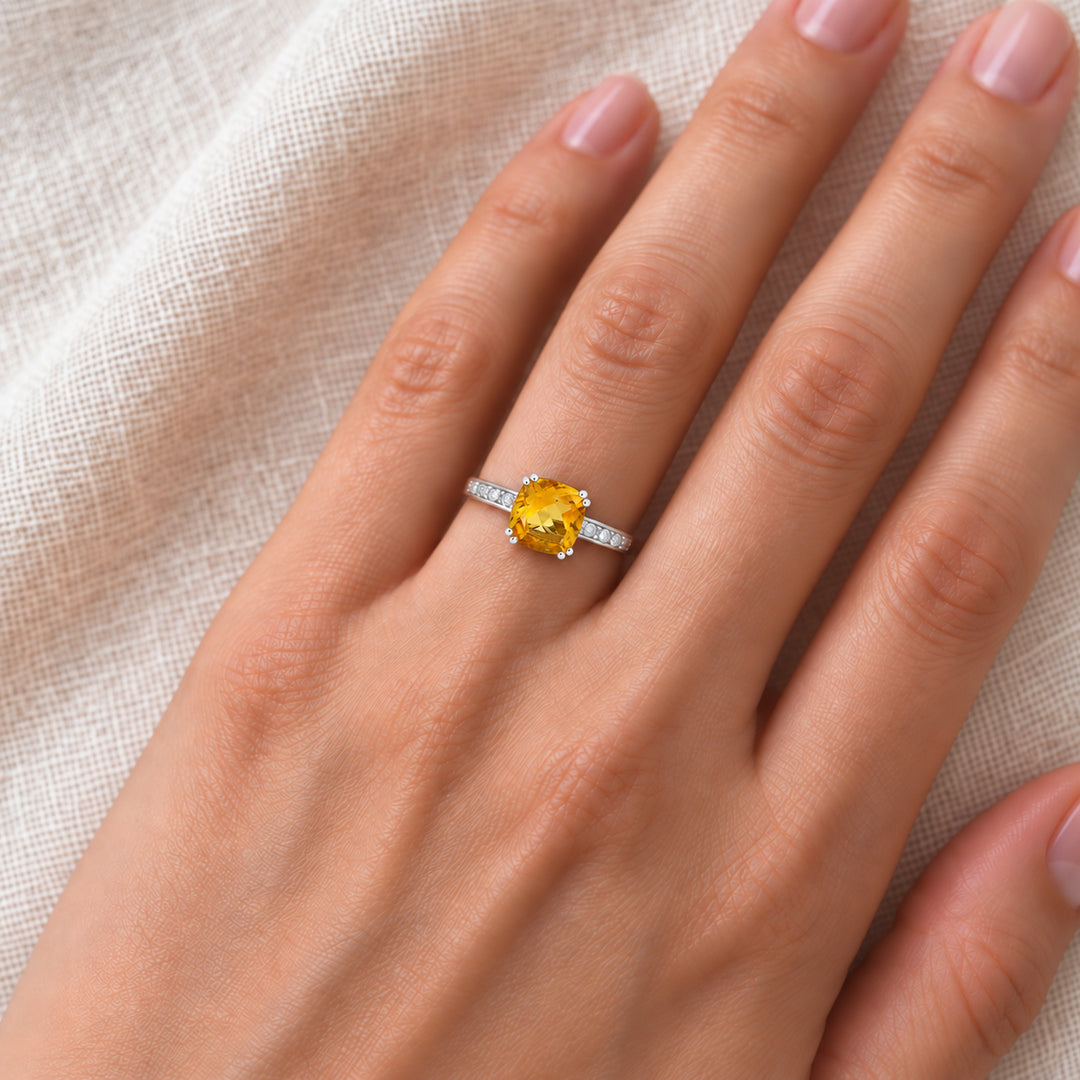 R1108 - 14K Gold Cushion Ring