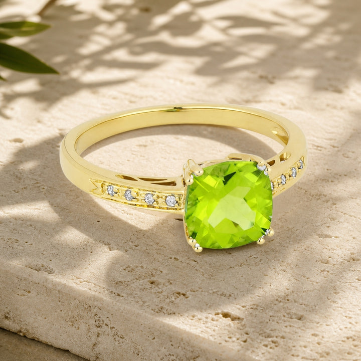 R1108 - 14K Gold Cushion Ring