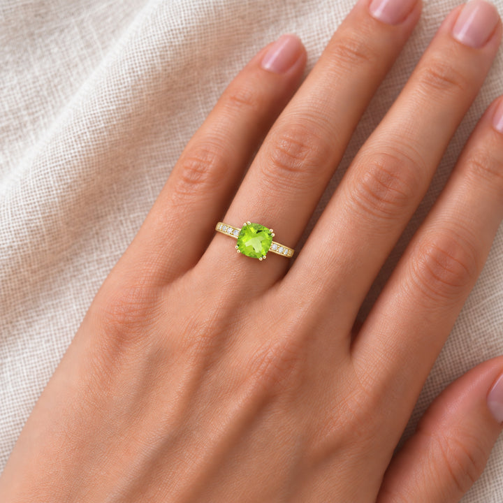 R1108 - 14K Gold Cushion Ring