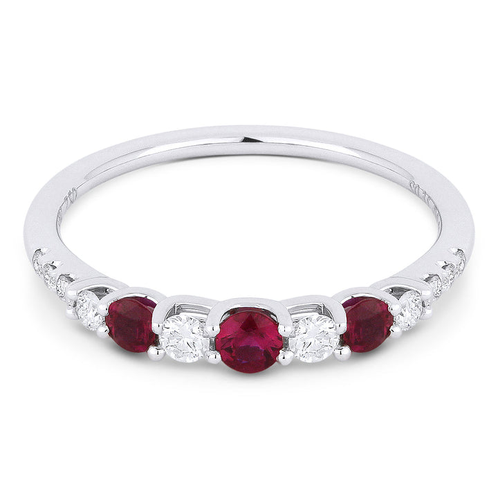 Beautiful Hand Crafted 14K White Gold  Ruby And Diamond Arianna Collection Ring