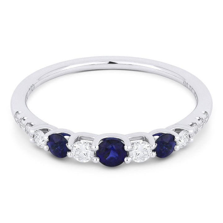 Beautiful Hand Crafted 14K White Gold  Sapphire And Diamond Arianna Collection Ring