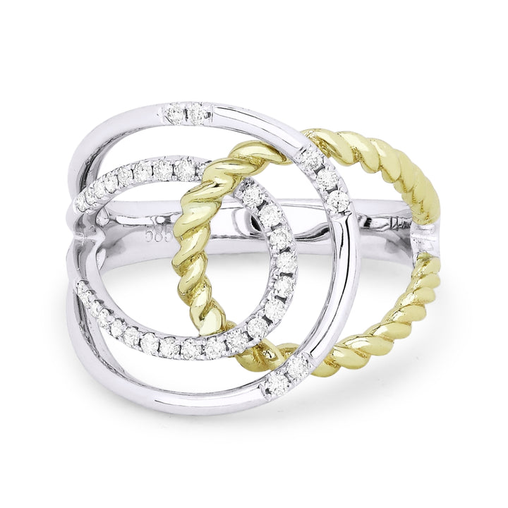 Madison L 14K Two Tone Gold Diamond Cocktail Ring - style R1138WY