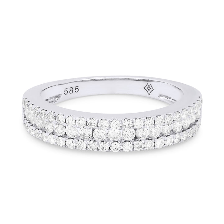 Madison L 14K White Gold Diamond Round Ring - style R1152W